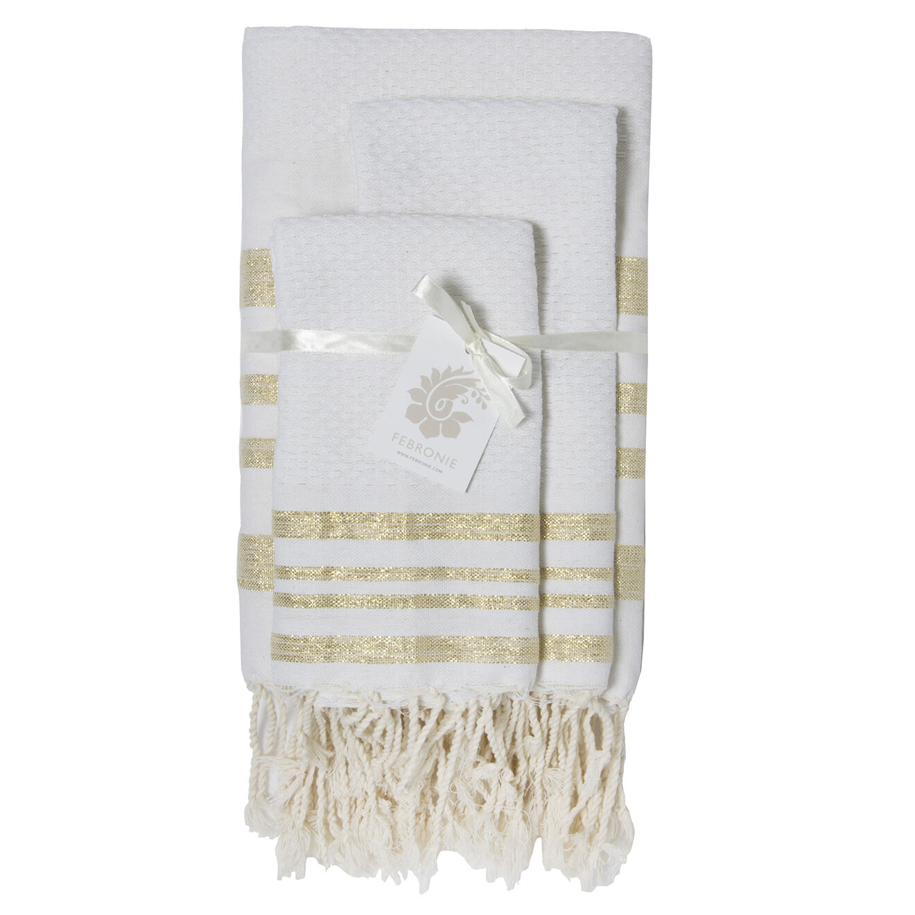 Febronie Set de salle de bain Hamptons blanc - 3 pièces