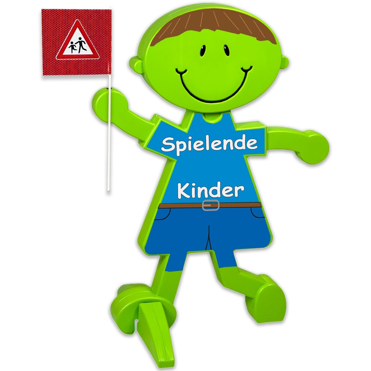 3D waarschuwingsbord Lisa Brems en Luca Brems: Veiligheid - Let op - Spelende kinderen - Reflecterende verkeersfiguren / blauw / Spelen | Kinderen