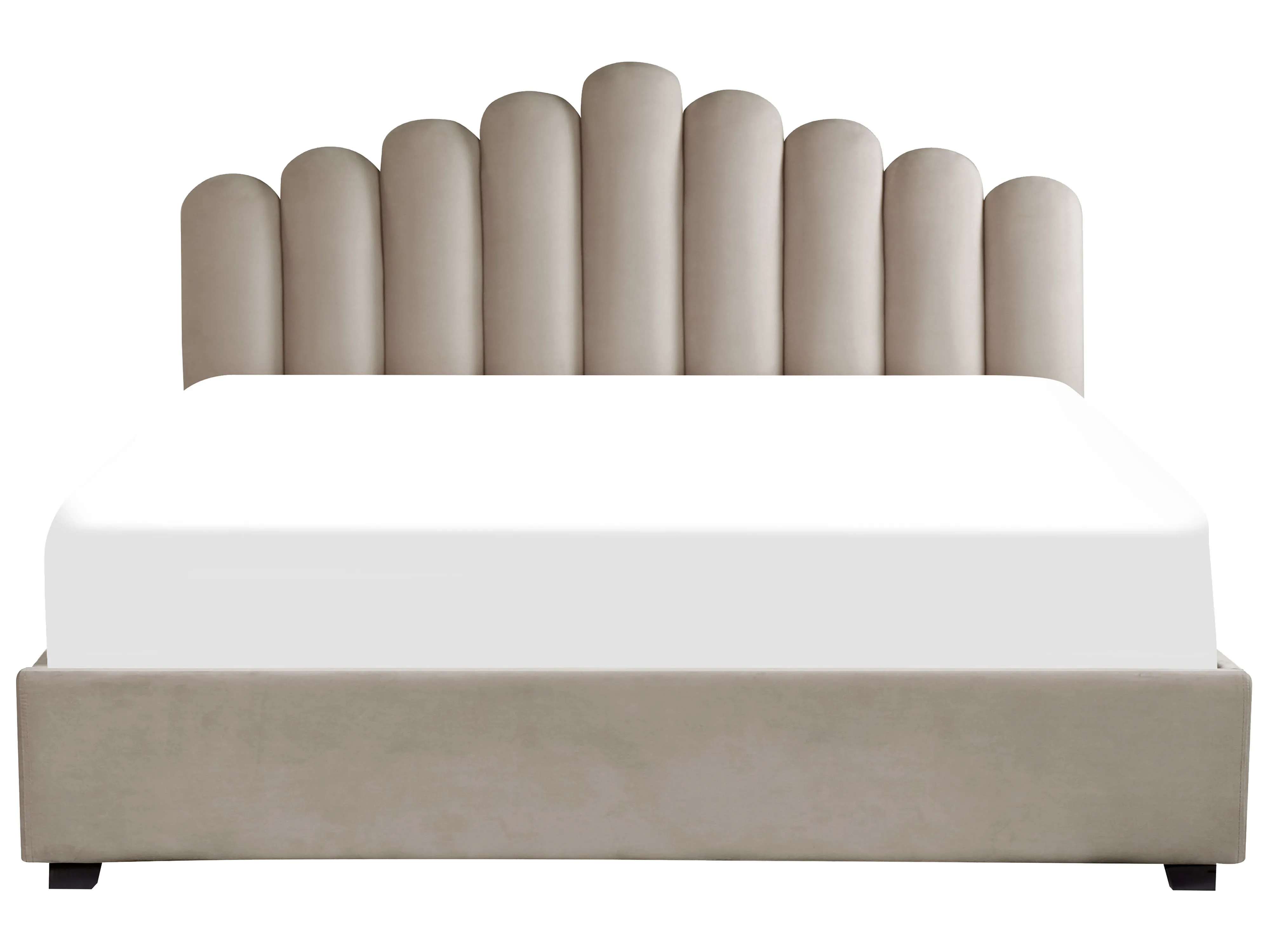 Bed met opbergruimte Fluweel VINCENNES 180 x 200 cm Taupe