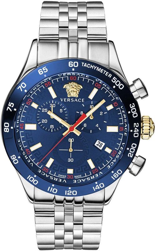 Versace - Polshorloge - Zilver - RVS - Chronograaf - Swiss Made