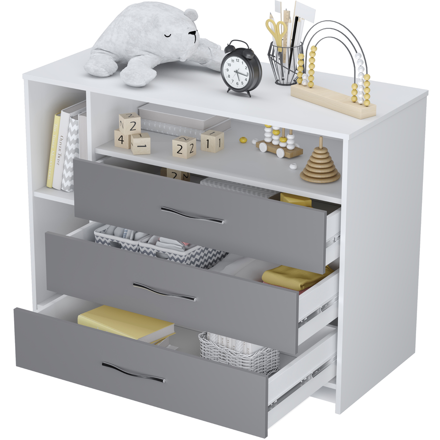 Polini Kids Kommode Simple 2110 weiss grau