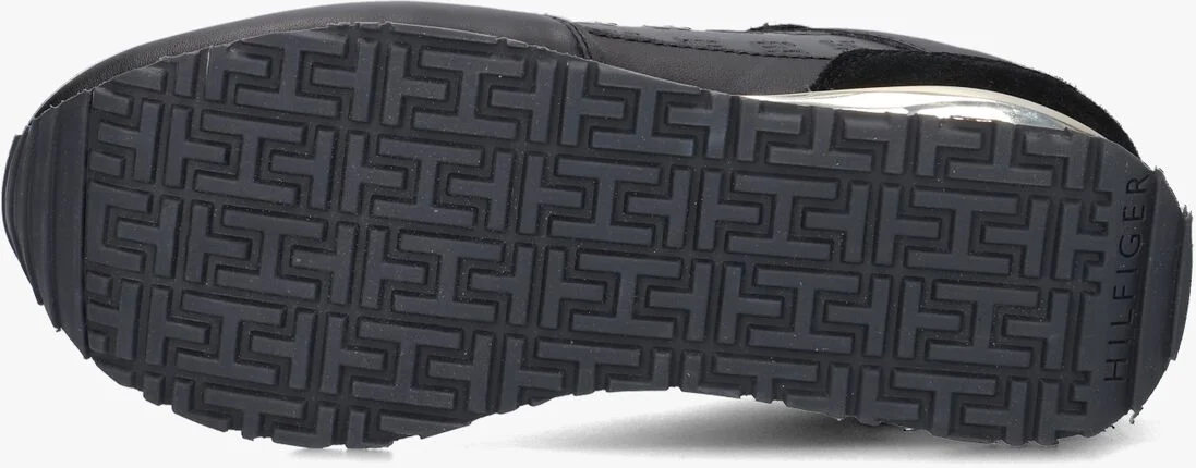 TOMMY HILFIGER zwarte tommy hilfiger lage sneakers metallic monogram emboss sneaker