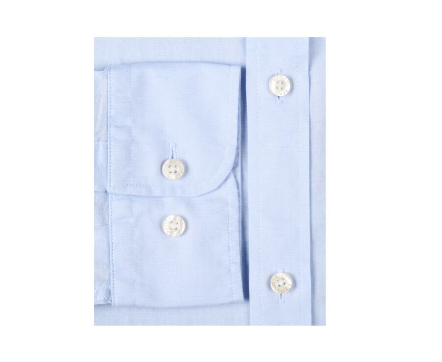 Chemise coton lin bleue ciel unie - SILBERT