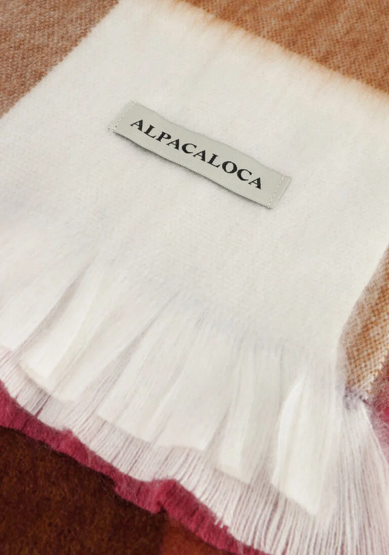ALPACA LOCA rode alpaca loca sjaal scarf blocked