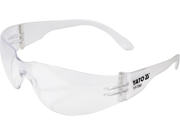 Yato YT-7360, Vernebriller, Monteringsarbeid, Slipearbeid, Alle kjønn, Gjennomsiktig, Gjennomsiktig, Polykarbonat (PC)