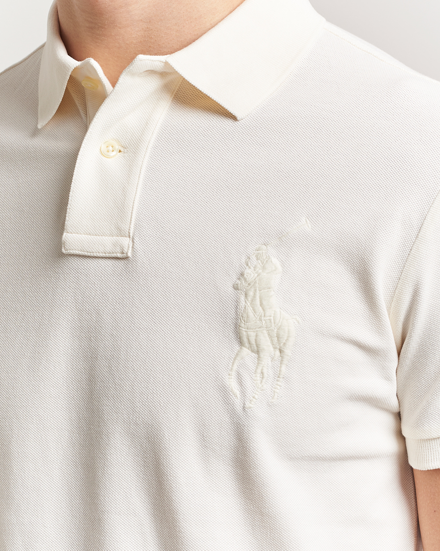 Polo Ralph Lauren Custom Slim Fit Mesh Polo Clubhouse Cream