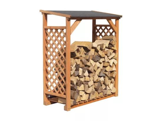 Abri bûches en bois coloris miel Simple