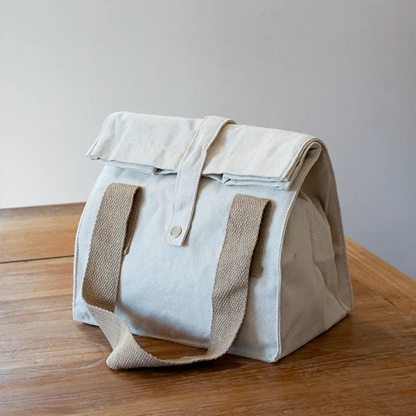 Sac déjeuner en coton bio naturel Pebbly