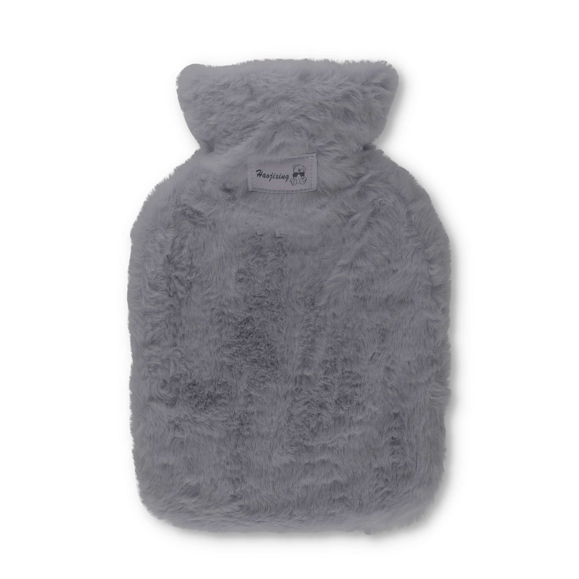 (700ml) 24x15cm Wärmeflasche Flauschige Plüsch Bettflasche - Grau