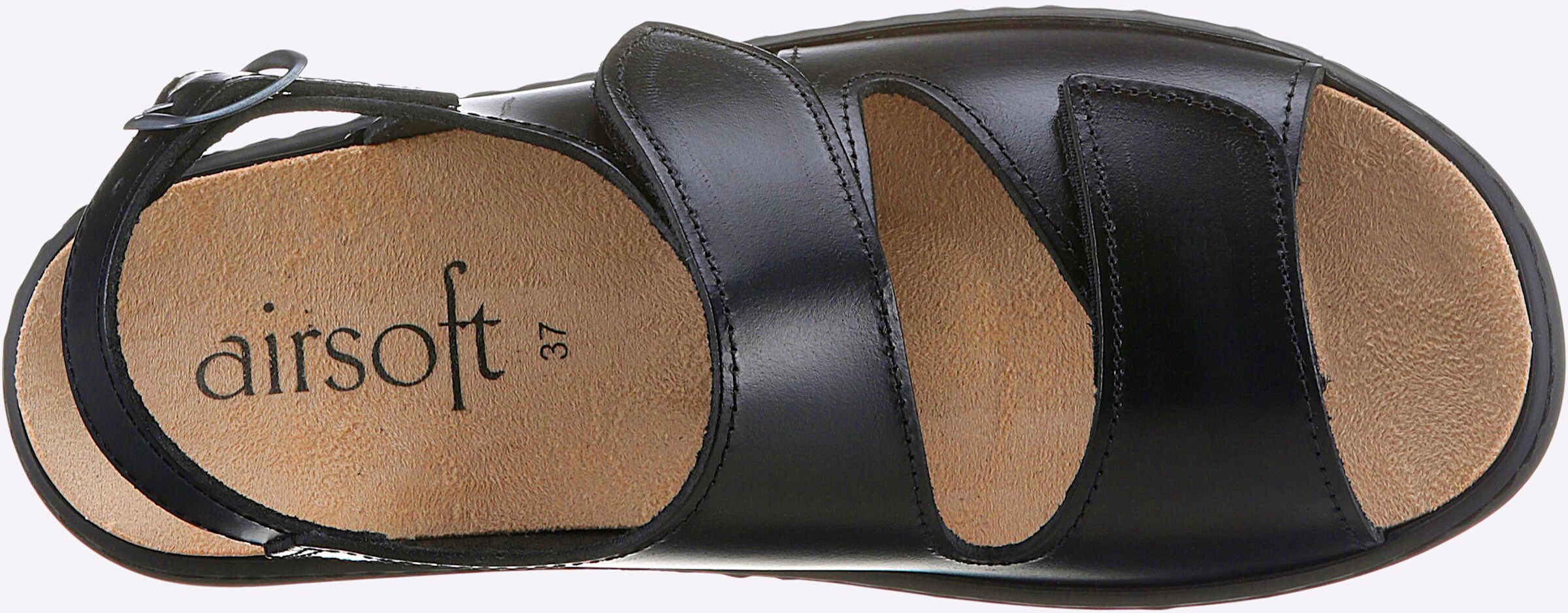 airsoft comfort+ Sandalette in schwarz