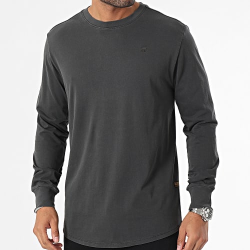Tee Shirt Manches Longues Painted Garment Dyed D24668-2653 Noir