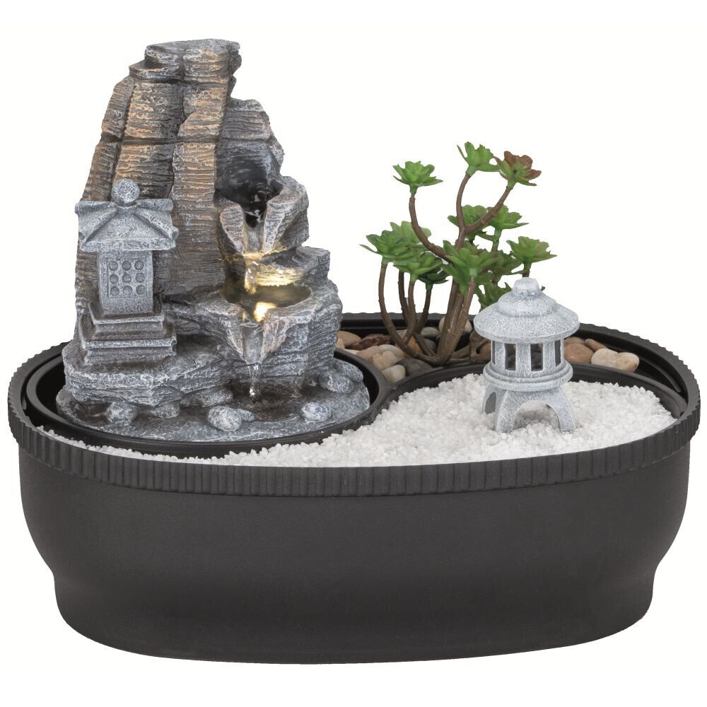Fontaine jardin zen plastique 27,5x19x25,5cm