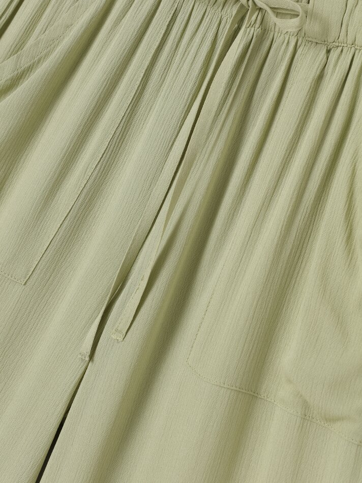 Calças culote de algodão - Verde claro