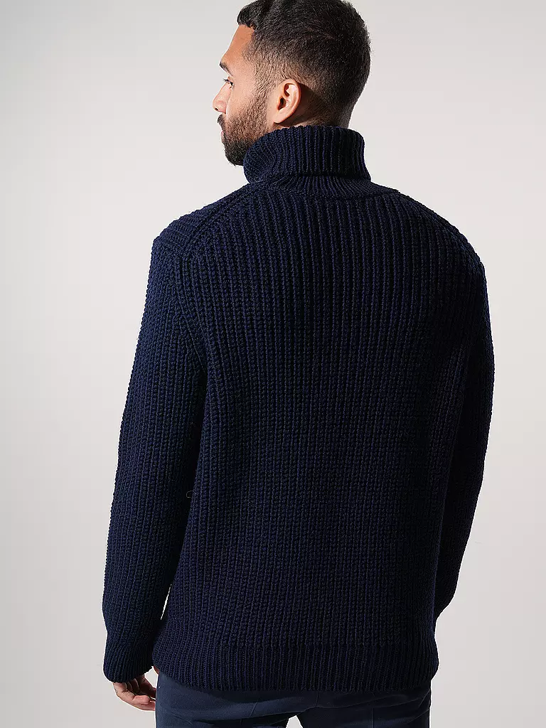 NUDIE JEANS Rollkragenpullover  blau