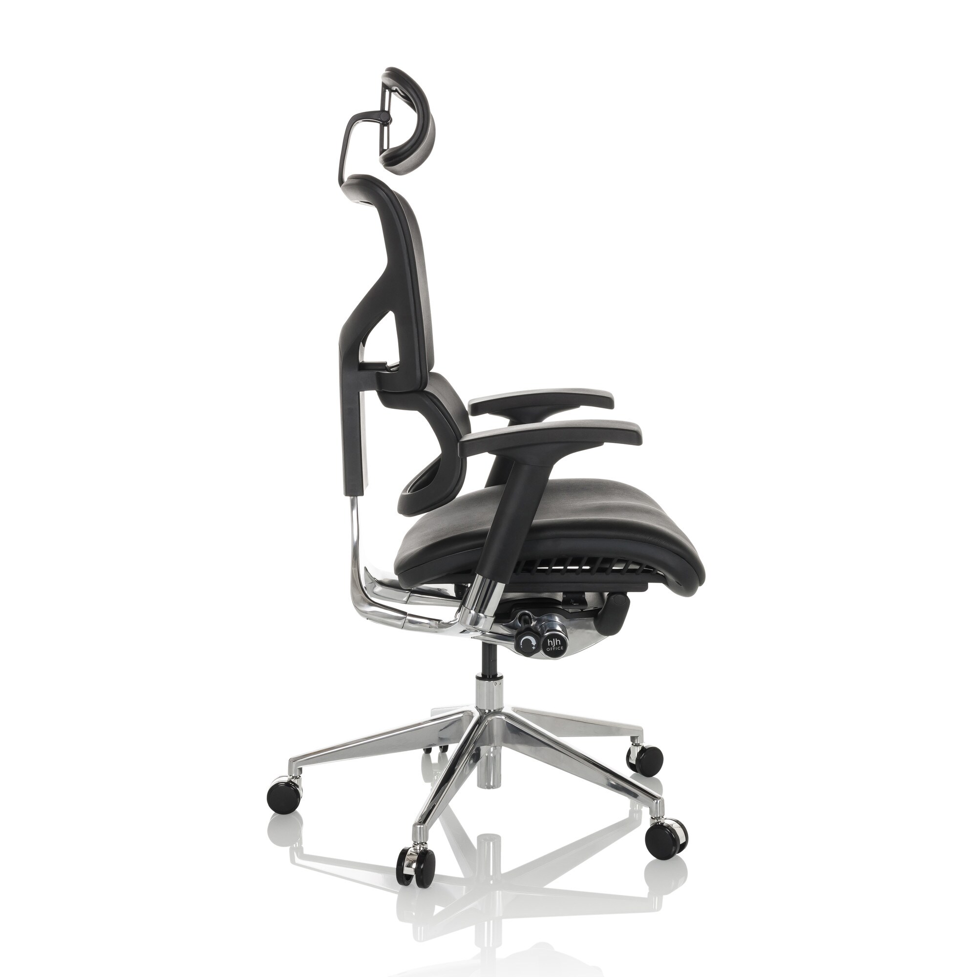 Luxus Chefsessel ERGO-U2 L Leder mit Armlehnen (höhenverstellbar) hjh OFFICE