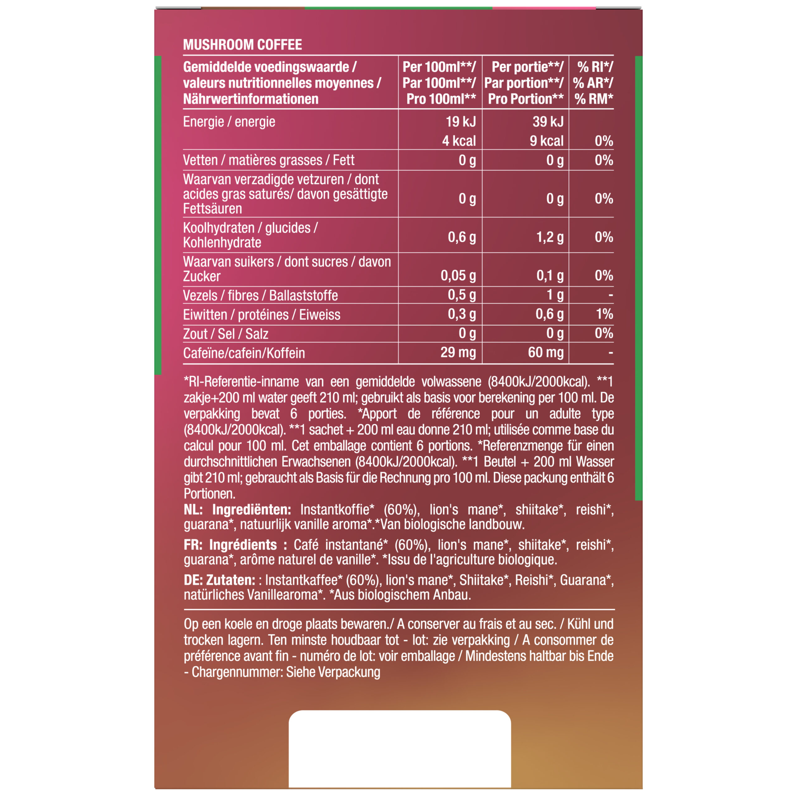 Purasana Mushroom Coffee Bio (6 x 3 gr)