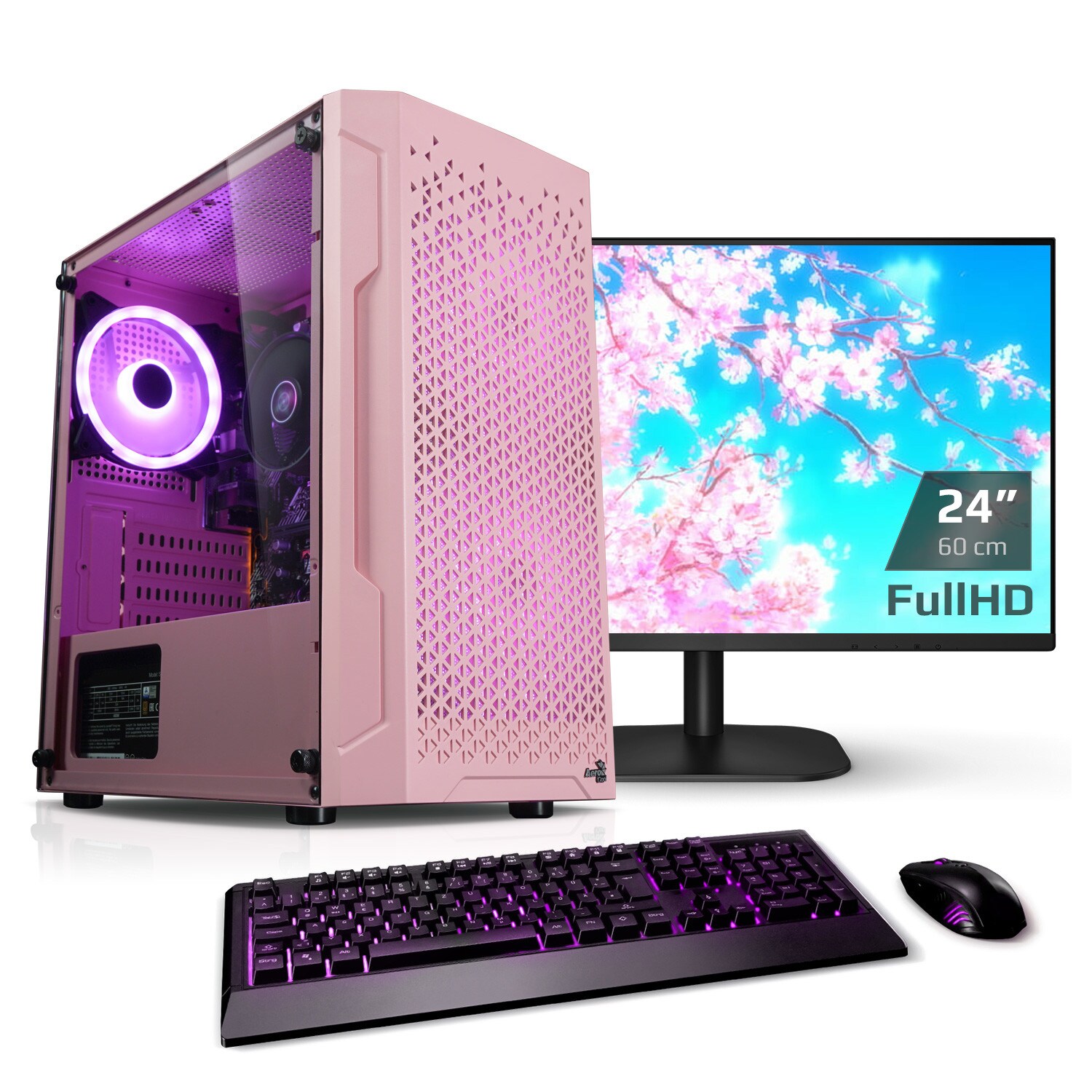PC Set mit 23.8 Zoll TFT Zindarella V AMD Ryzen 5 5600G, 16GB DDR4, AMD Vega Grafik, 1TB SSD, WLAN, Windows 11