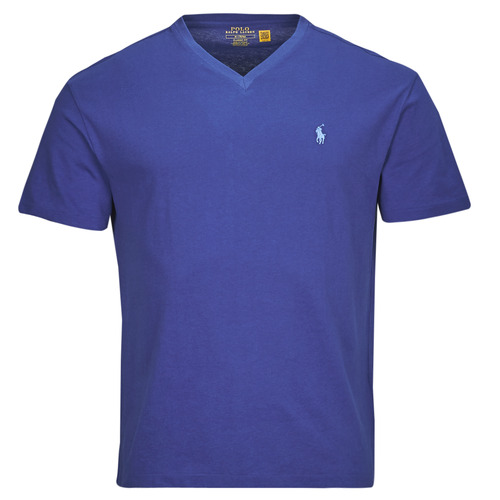 Polo Ralph Lauren - T-SHIRT AJUSTE COL V EN COTON Azul / Playa / Royal
