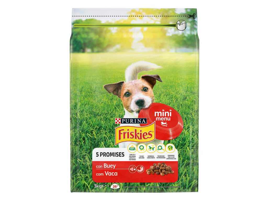 RAÇÃO PARA CÃO FRISKIES MINI MENU COM VACA 3KG