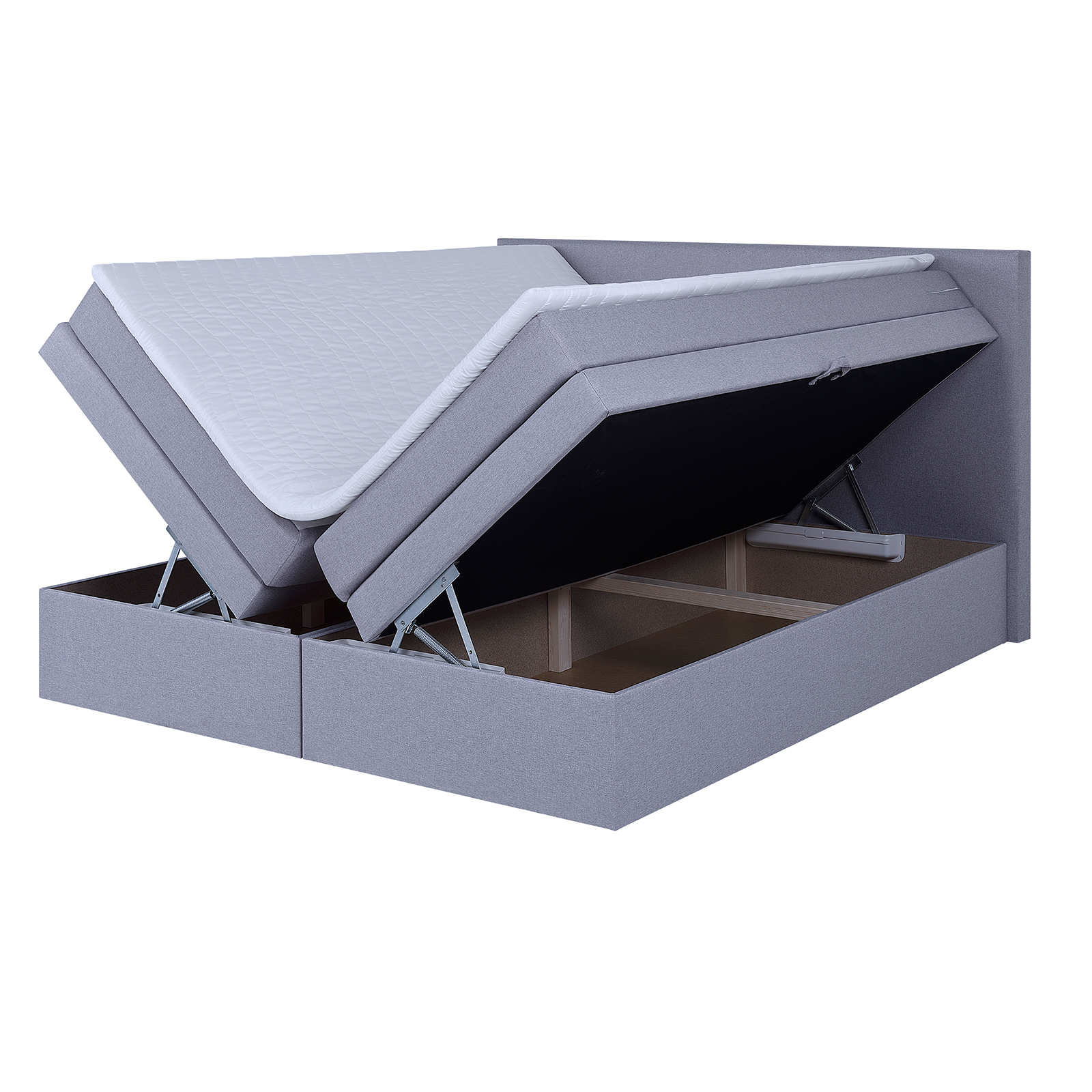 Boxspringbett - silber - H3 - Bonellfederkern - 180x200 cm