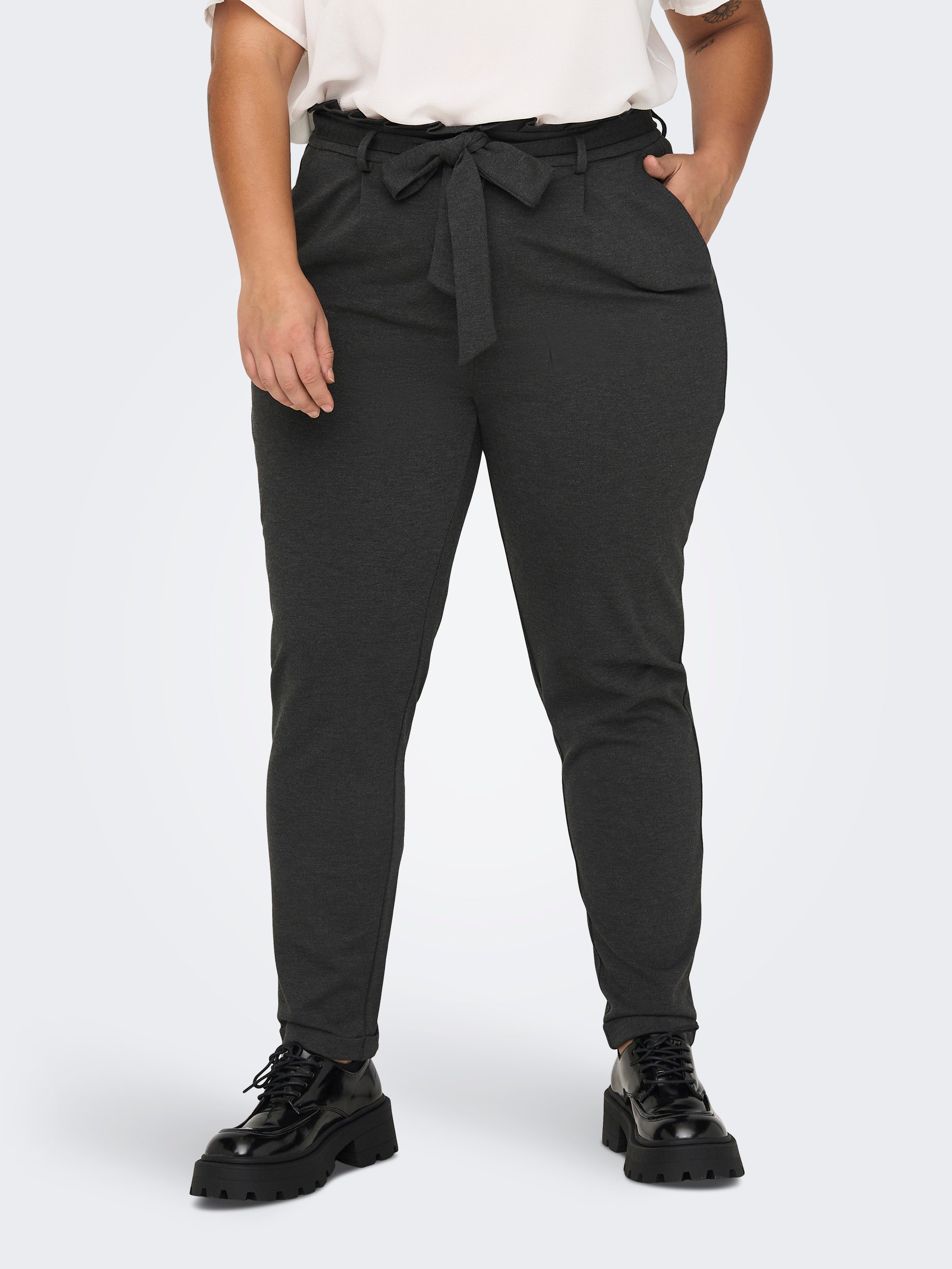 CARGOLDTRASH Komfort Fit Paperbag Hose Dark Grey Melange