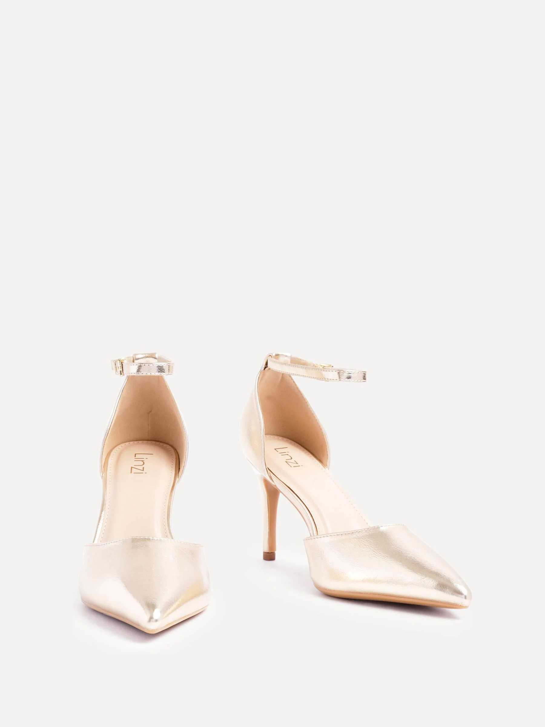 Goud - Linzi Thea Stiletto pumps en hakken met gesloten rug en enkelbandje