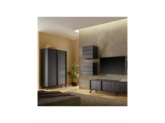 Vaisselier 4 portes Noir cendré - TREVISE