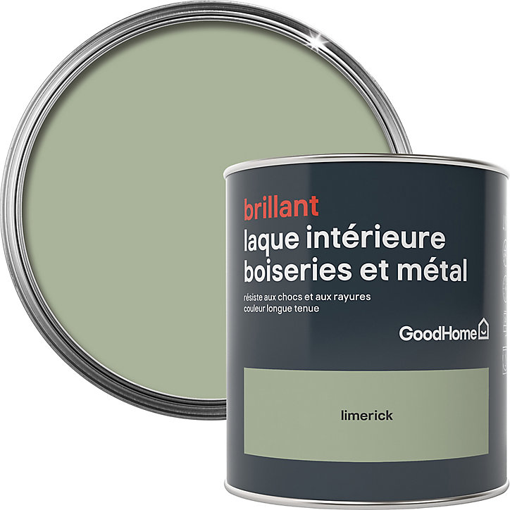 Laque boiseries et métal GoodHome Limerick Brillant 0,75L