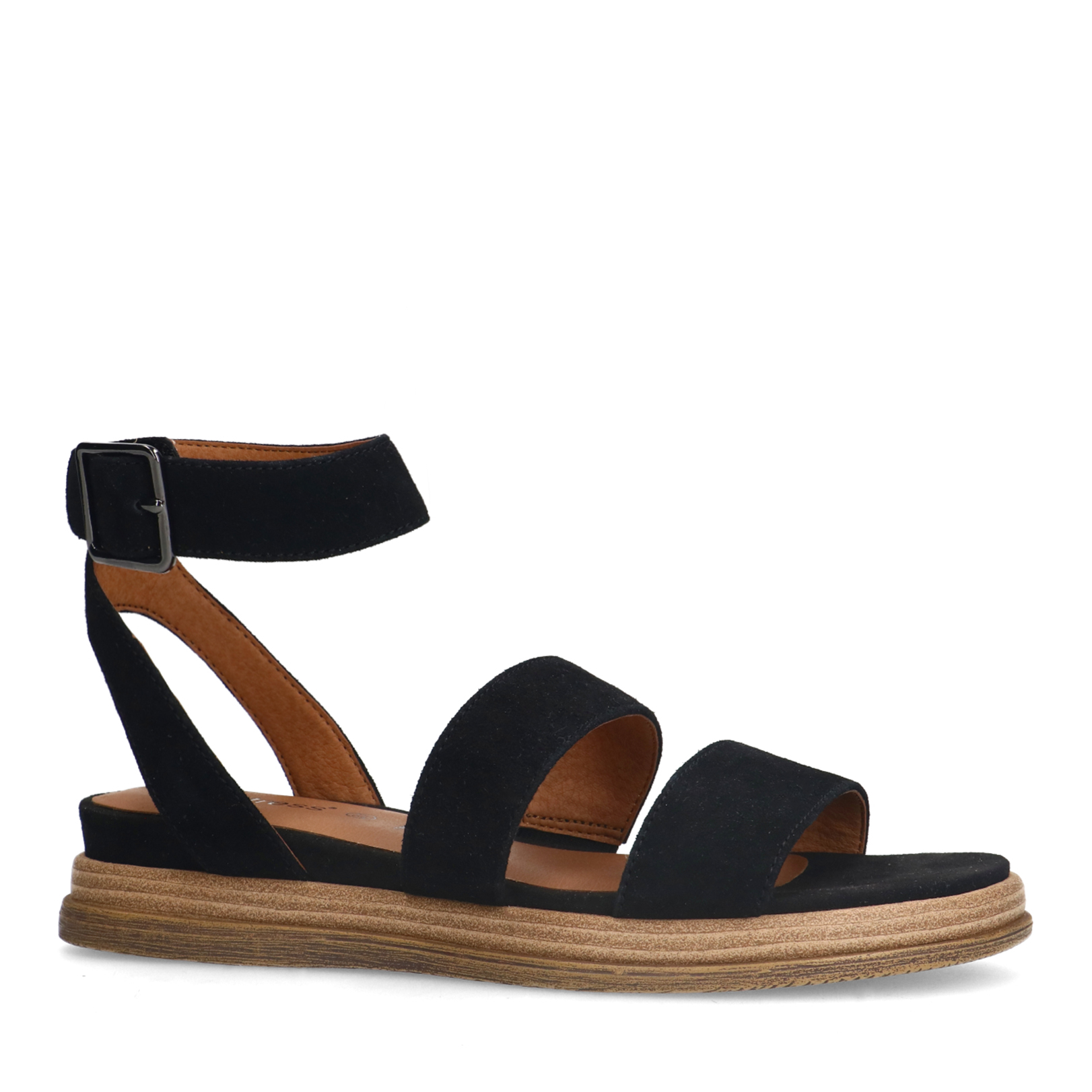 Zwarte suède plateau sandalen