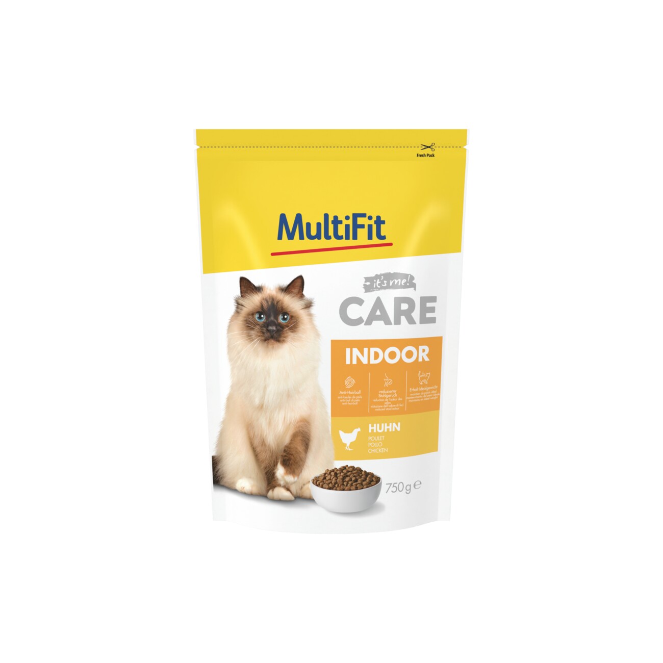 MultiFit Care Trockenfutter Katze, Adult, Indoor, Huhn 750 g