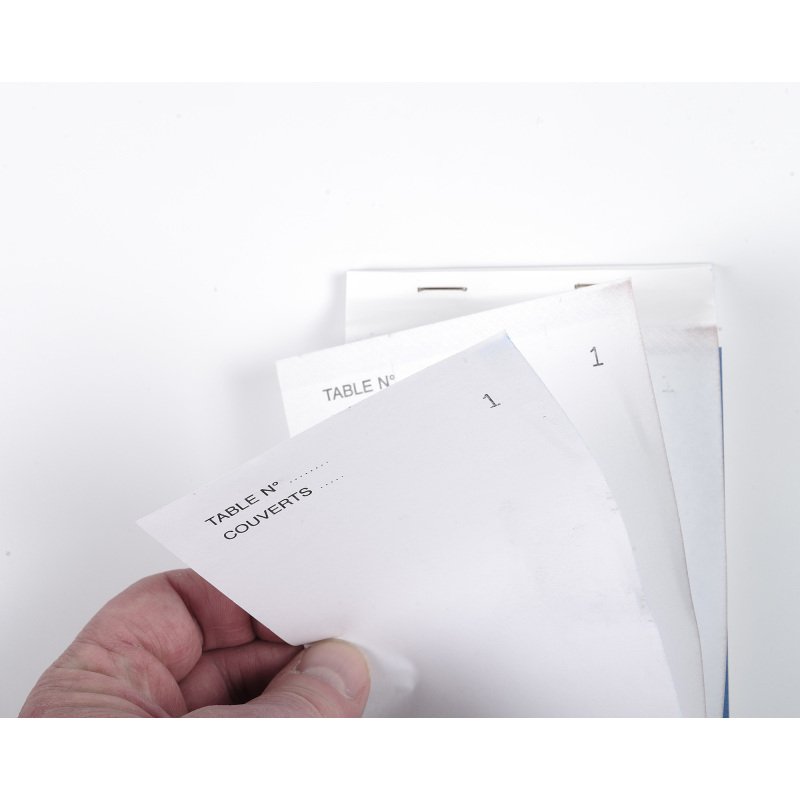 Bloc Maître d'Hôtel 50 feuillets autocopiants numérotés en tripli - 9,5 x 17 cm