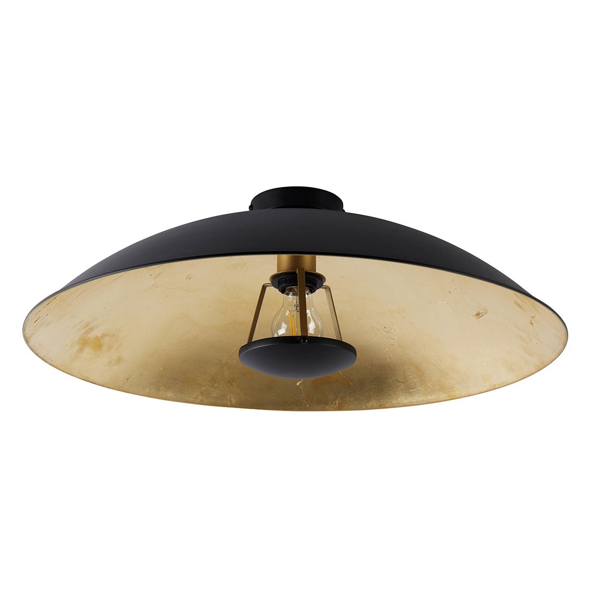 Smart plafondlamp zwart met goud 60 cm incl. Wifi A60 - Emilienne