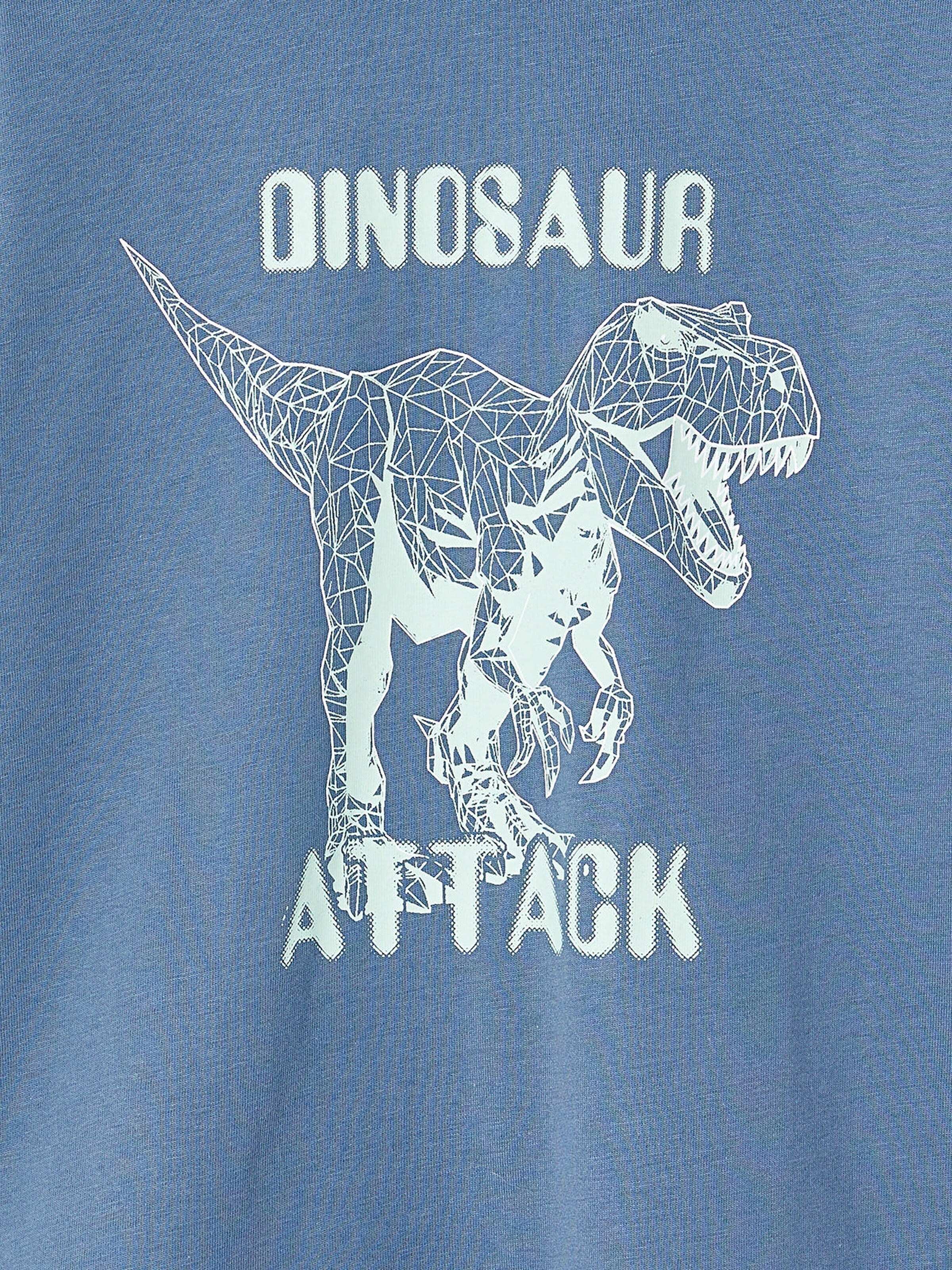 Vertbaudet Jungen T-Shirt mit Dino, Recycling-Baumwolle jeansblau