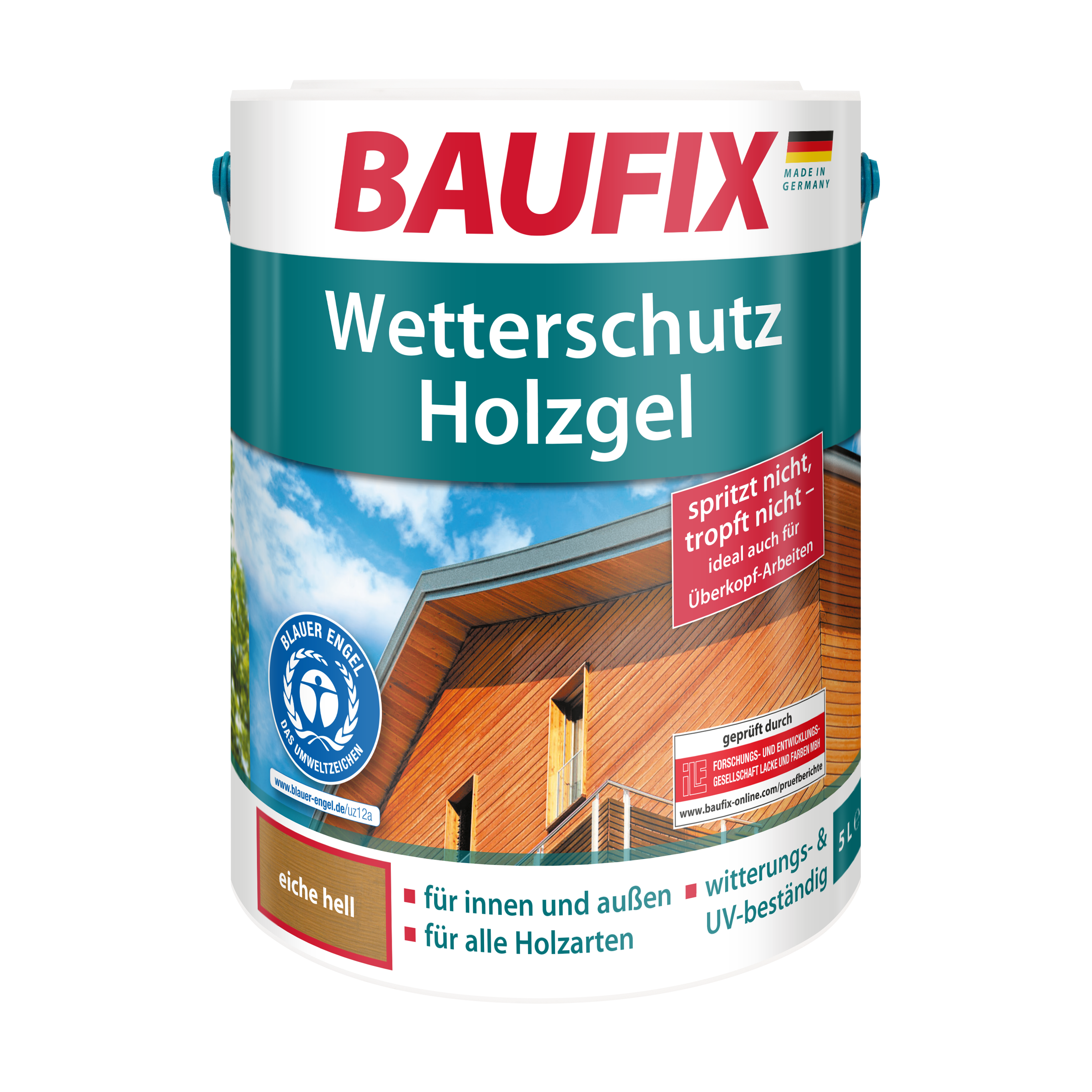 BAUFIX Wetterschutz-Holzgel tannengrün, 5 Liter
