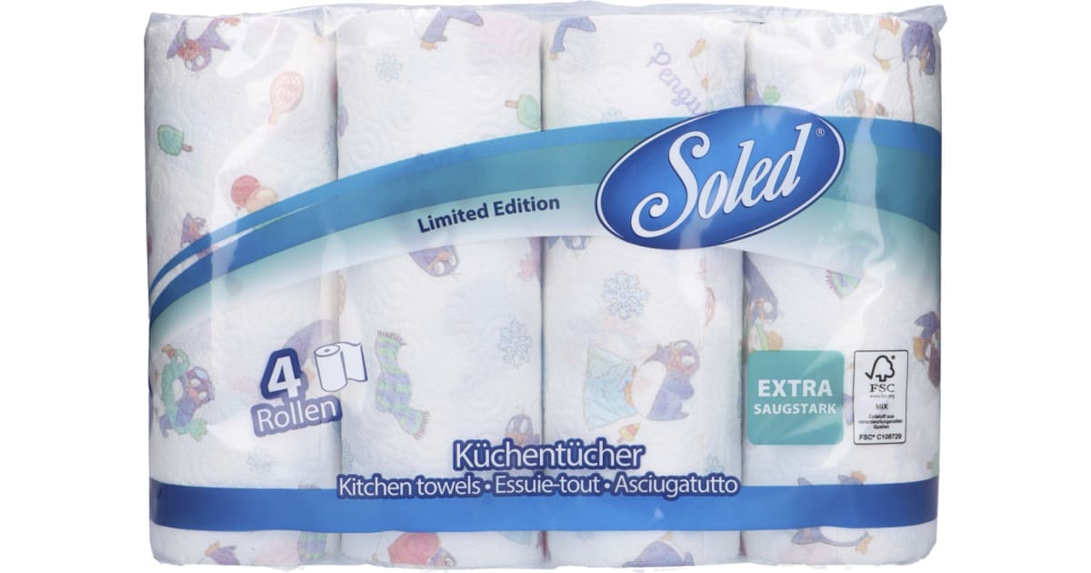 Soled Küchentücher 4x 44 Blatt 3-lagig