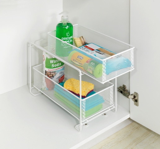 WENKO Küchenregal »Modell Gioma« Komplett-Set, 3 Stk. tlg. Schubladenregal, Organizer mit 2 Etagen, für Unterschränke & Regale