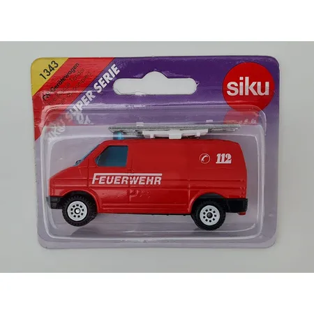 SIKU 1343 Feuerwehr-Gerätewagen, VW T4 Transporter Kastenwagen, 1:62