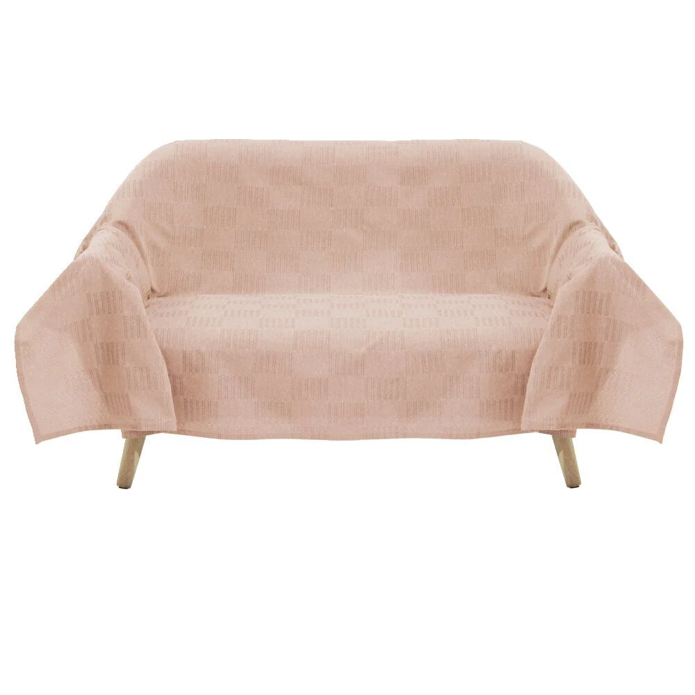 Jeté de canapé polyester et coton orange rouille 170x250cm