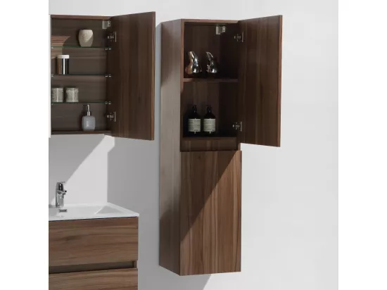 Grande armoire de rangement SIENA hauteur 150 cm noyer