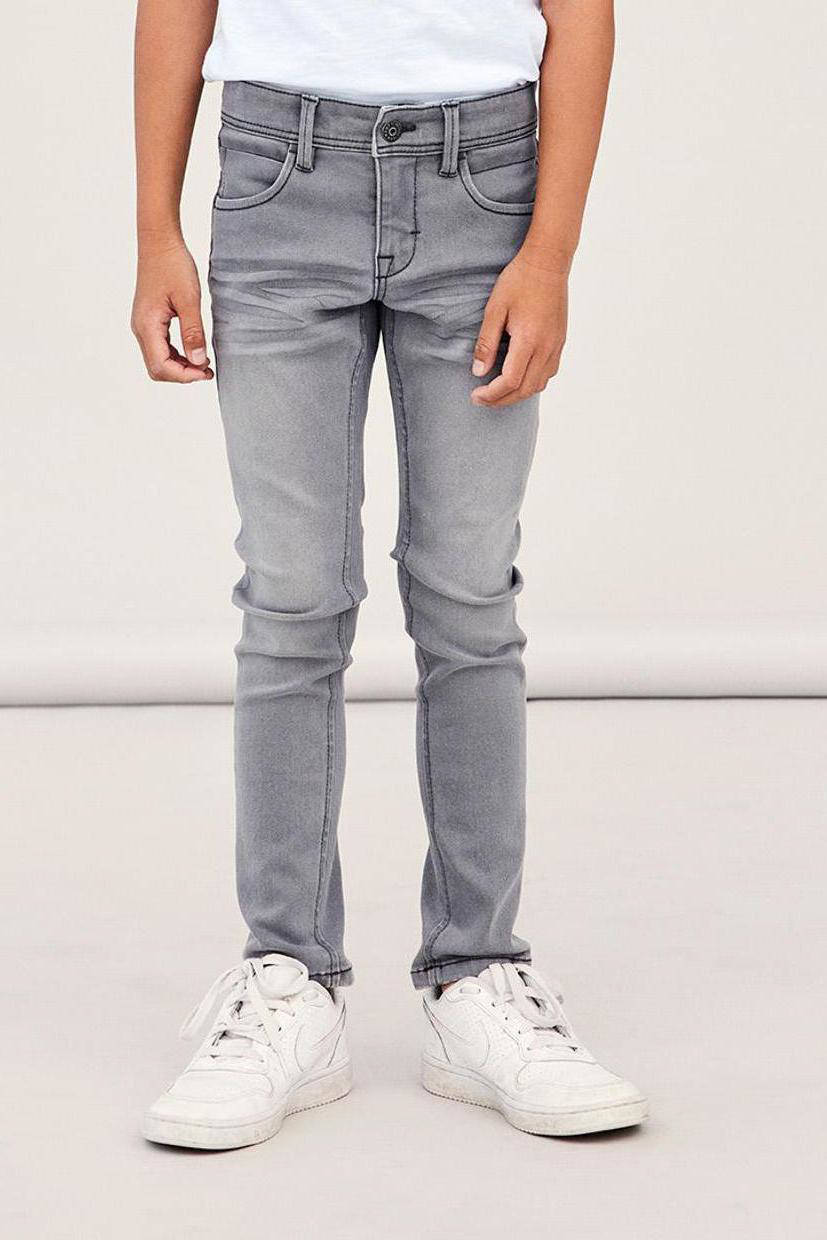 NAME IT slim fit jeans NKMSILAS grijs