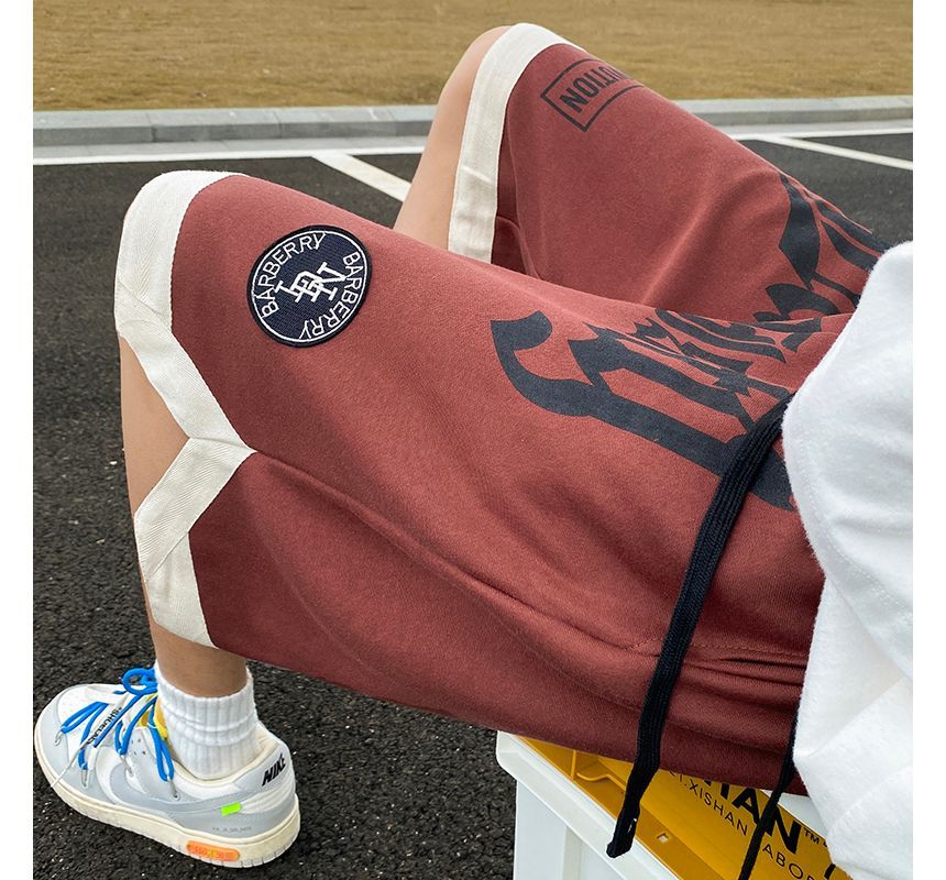 Koiyua - Lage taille shorts met trekkoord en letters