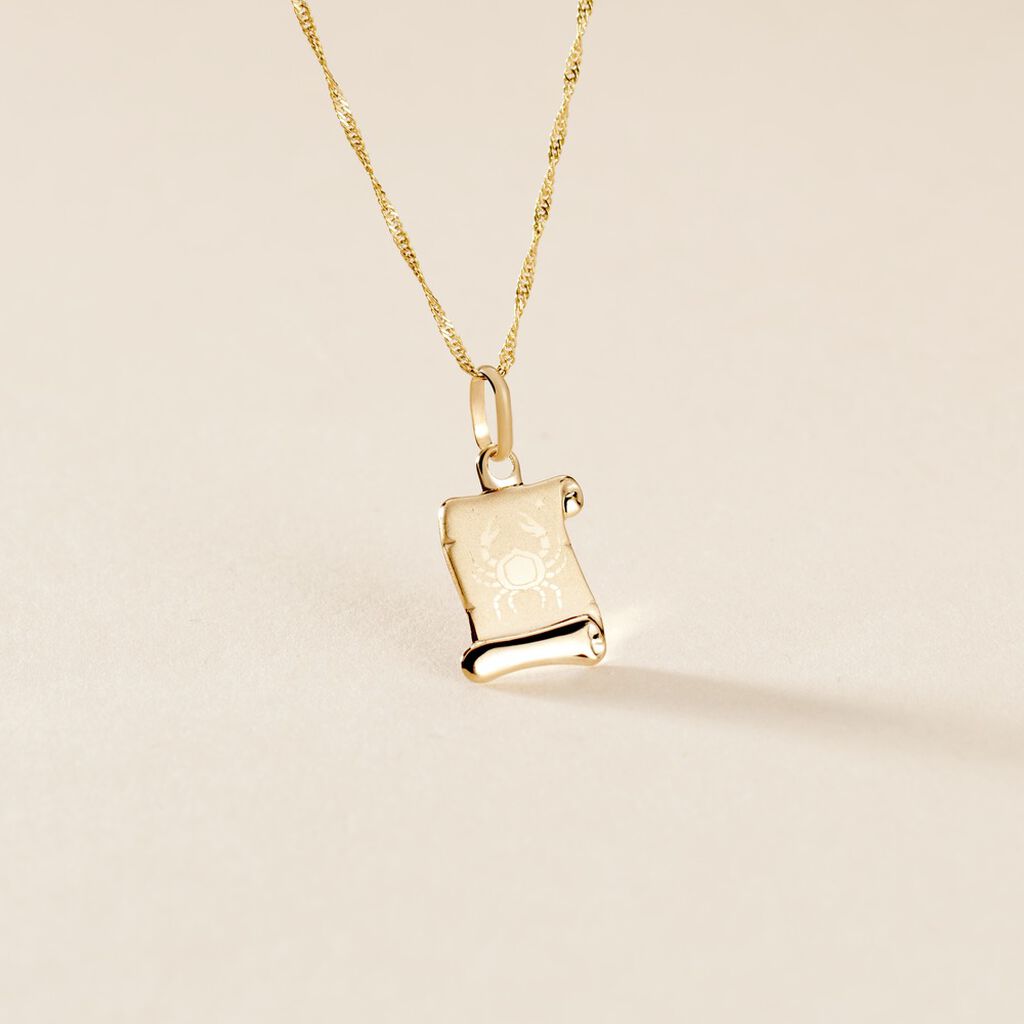 Pendentif Lamie Zodiaque Parchemin Or Jaune