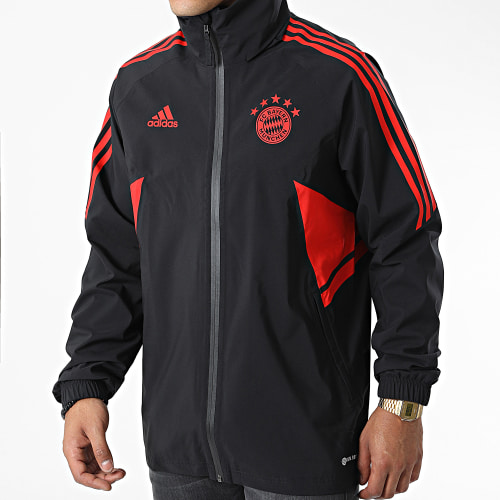 Veste Zippée A Bandes FC Bayern Rain HI3465 Noir