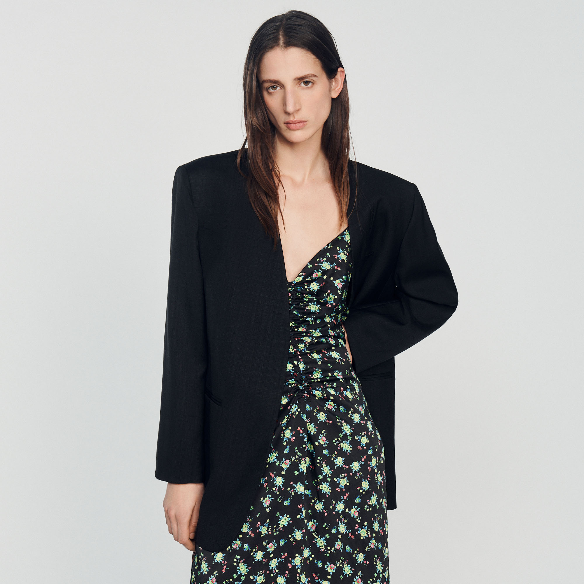 Robe longue á imprime fleuri