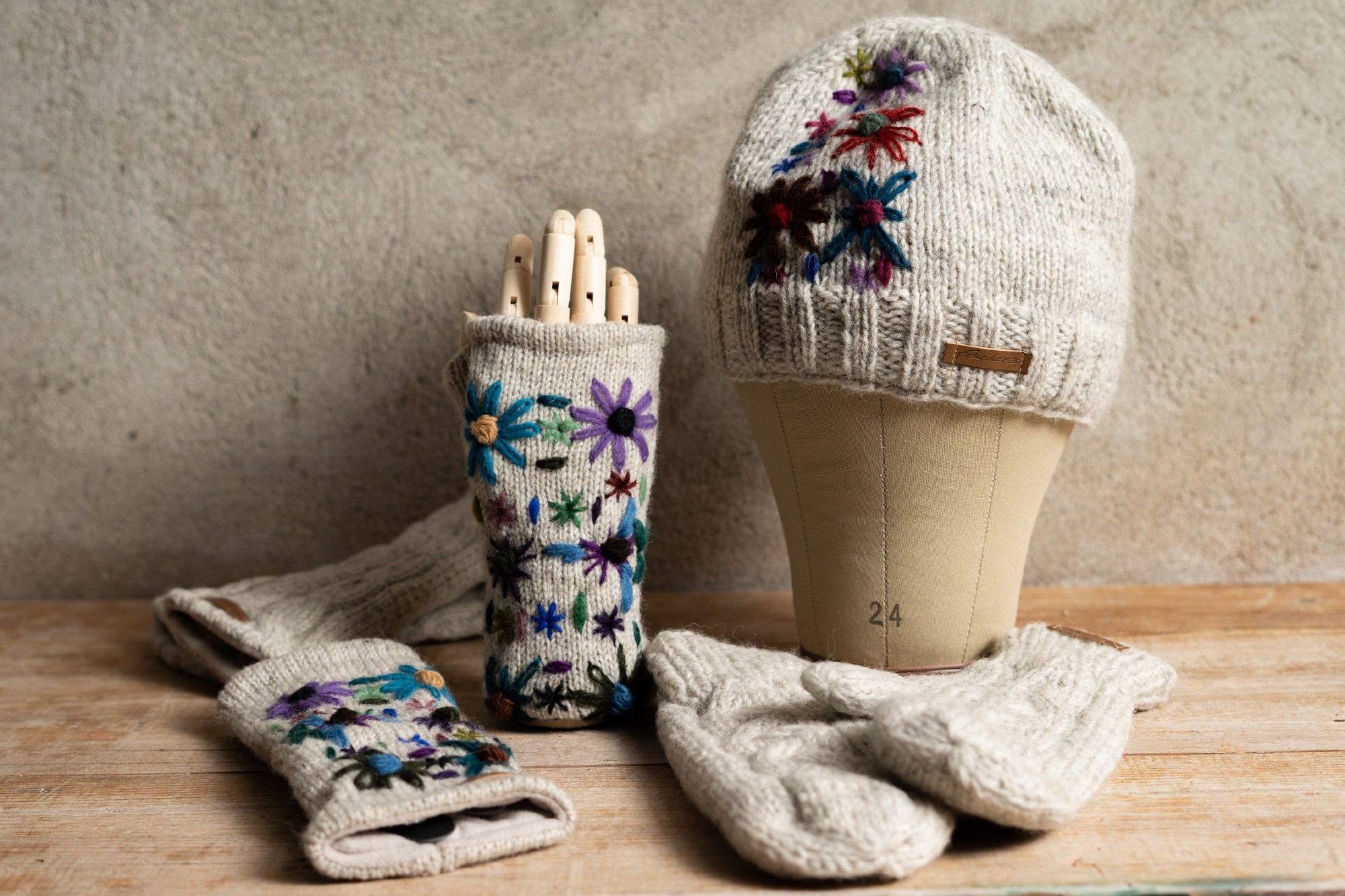 Pulswärmer 'Flora', natur-weiß, multicolor günstig bestellen