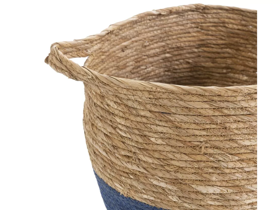 Set de 3 paniers Anxo fibre naturelle, bleu/naturel