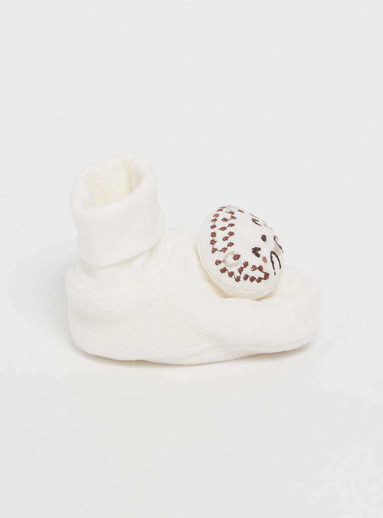 Chaussons unis blanc cassés mixte