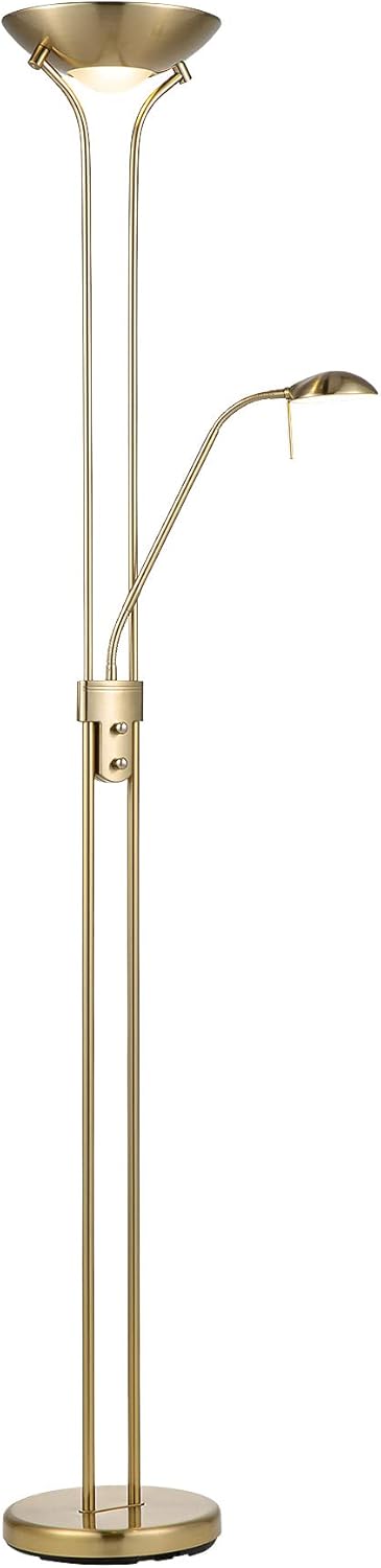 Home Sweet Home Stehleuchte LED Messing - Dimmbar R7s Hauptlicht & G9 Leselampe - Goldbronze - 50x50x180cm - Wohnzimmer