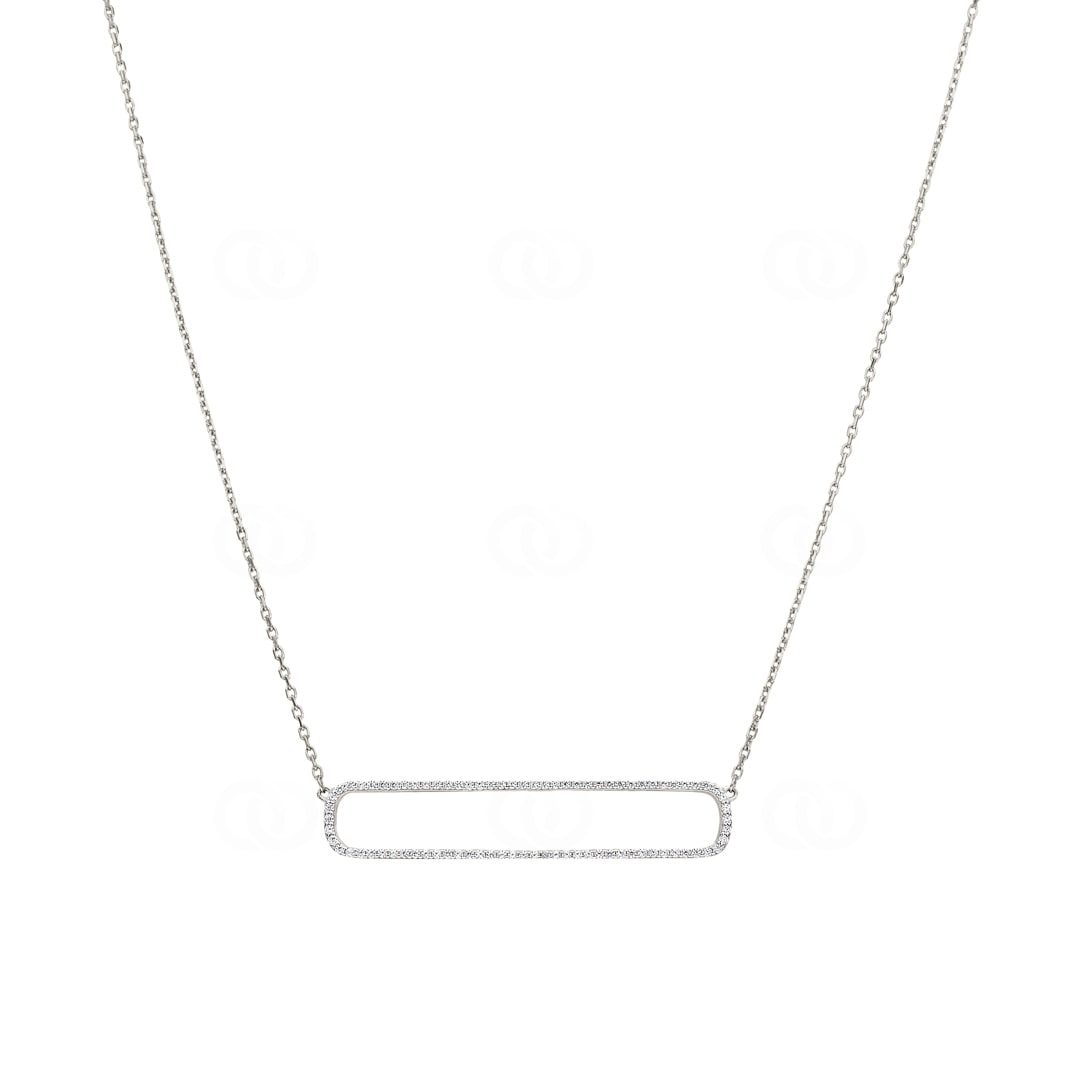 Collier 925 Silber rhodiniert mit Zirkonia 43cm