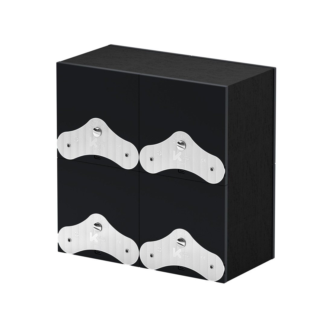 SwissKubik Masterbox Wenge-Holz Schwarz - 4 Uhren